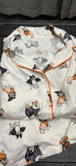 Halloween Dog Print Pajama Set Size xl