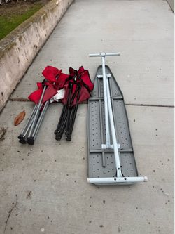 Free 2 camp chairs and an ironing board