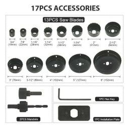 Hole Saw Set, Meterk 17 Pcs Hole Saw Kit