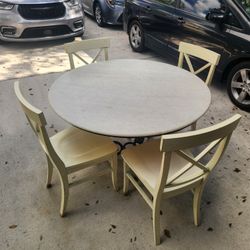 Marble Top Bistro Table And 4 Chairs