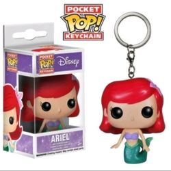 New Funko Pocket Pop Ariel From Little Mermaid Keychain 
