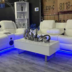Sofa and Loveseat Recliner with Speakers and Led lights 