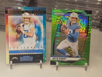 Justin herbert rookie and vet green prizm