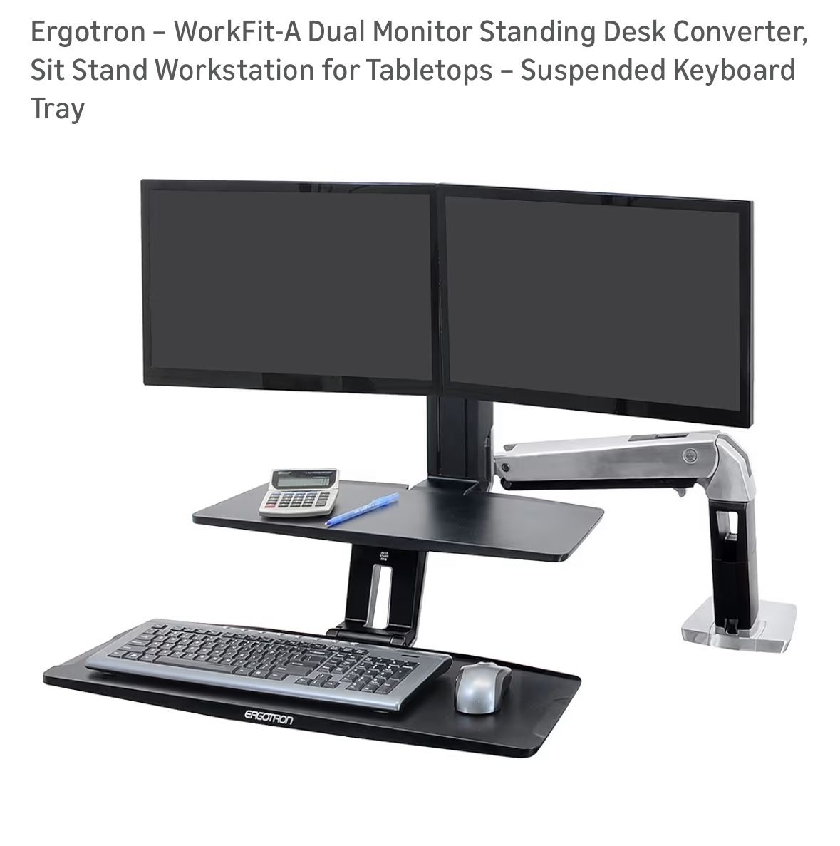 Ergotron stand desk for dual monitors