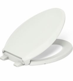 KOHLER 4636-RL-NY Cachet ReadyLatch Elongated Toilet Seat Slow Close, Soft Close Toilet Seat Quiet Lid, Contoured Grip-Tight Bumpers Installation Hard