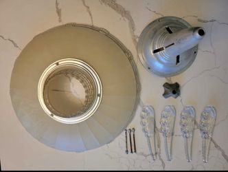 Vintage Ceiling Light Fixture with Glass Shade