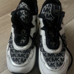 Olympia Logo Jacquard and Leather Trainer