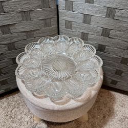 Eye-catching Vintage Glass Deviled Egg Tray