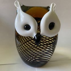 Vintage Murano-Style Art Glass Owl Figurine / Paperweight