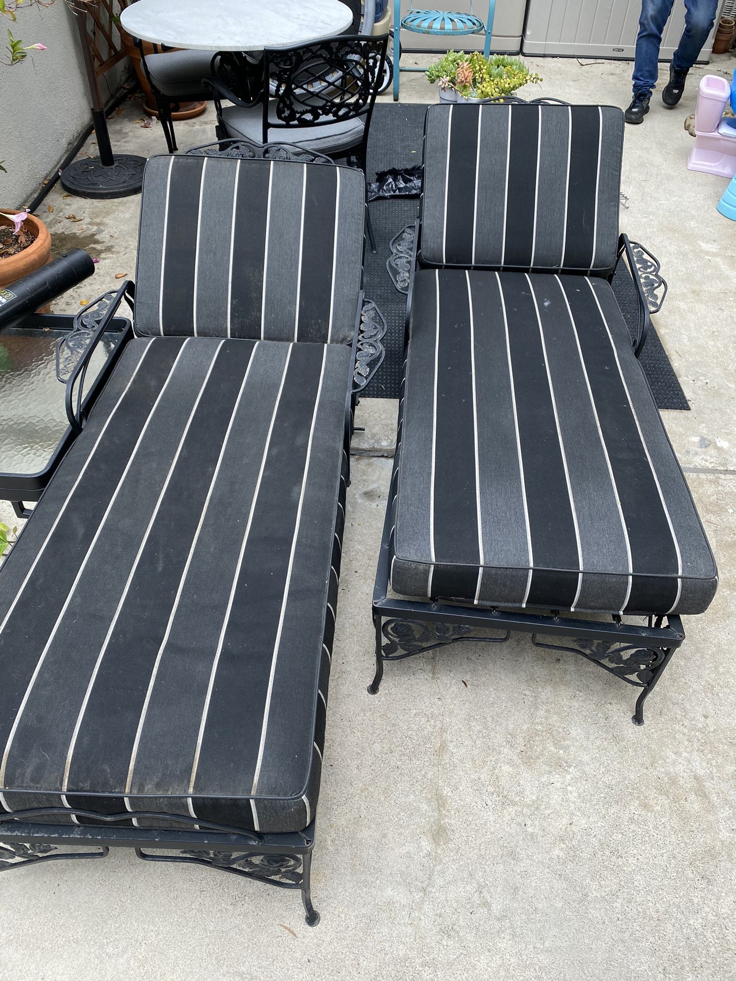 Antique Iron Lounge Chairs 