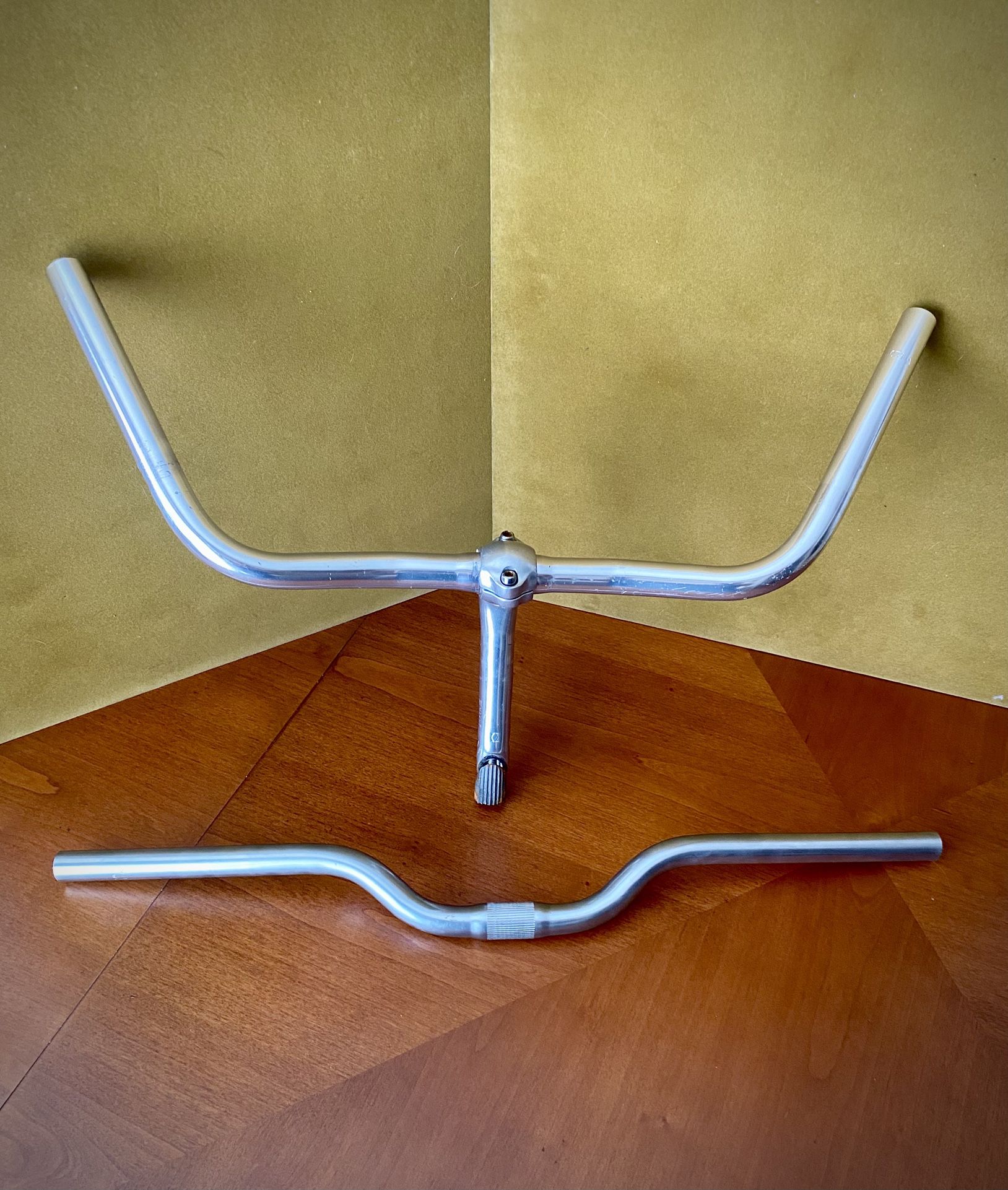 Chrome Cruiser And Riser Handlebars with Adjustable Angle Quill Stem