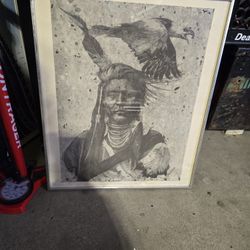 Indian Picture In a Glass Frame