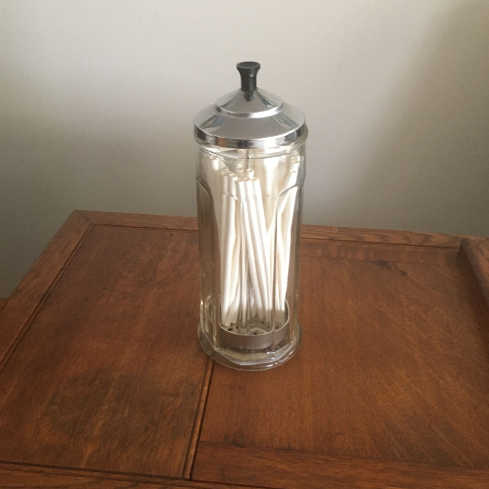 Antique Glass Straw Holder