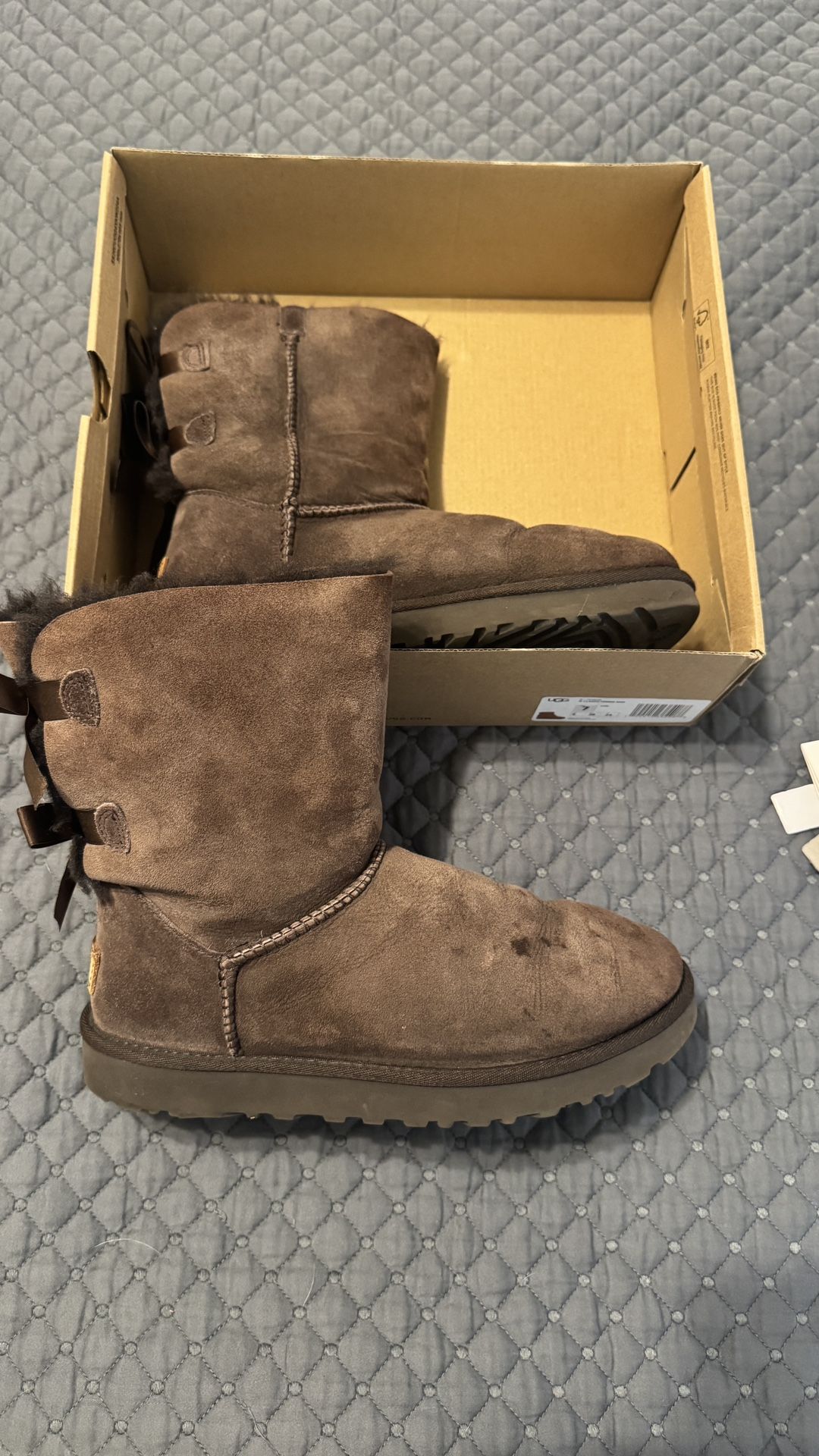 Brown UGG Boots with Bow accents