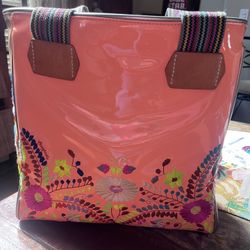 Consuela Bag.  Coral, Pink And Beige.  $150