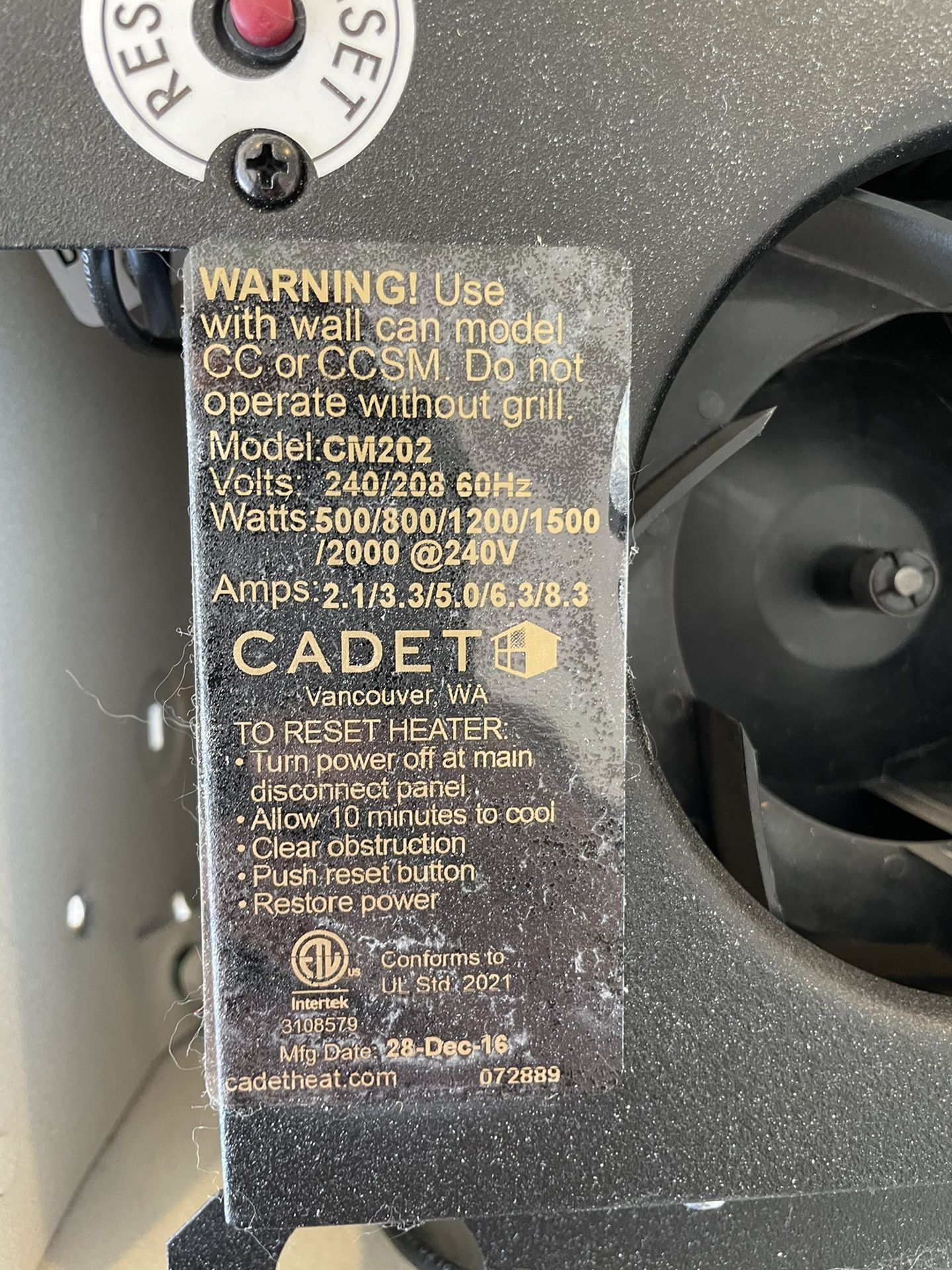 cadet heaters 240v for Sale in Woodinville, WA OfferUp
