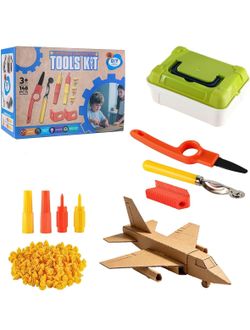 Safe Cutter Tools for Kids Creative, Educational STEAM Toy for 5+ Boys and Girls, Cardboard Cutting Tools for Kids with Storage Box for DIY Projects, 