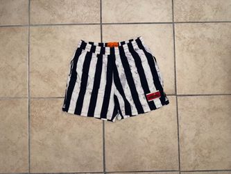Just Don All City Swim Trunks Mesh Lined Black & White Stripes Men’s Sz M