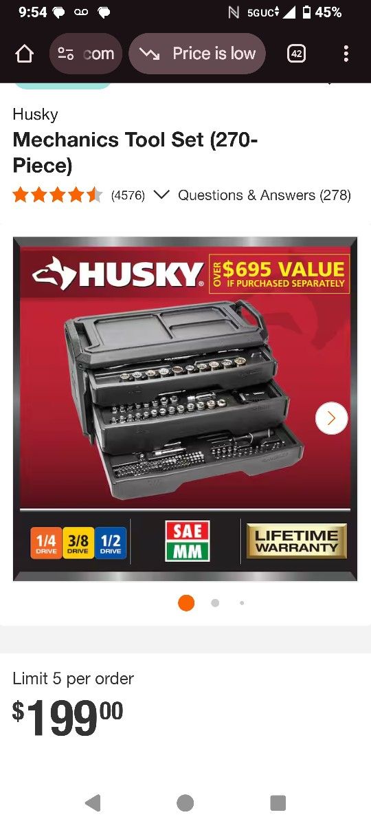270 Husky Mechanical Tool Set