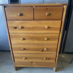 Pine Solid Wood Dresser 6 Drawers