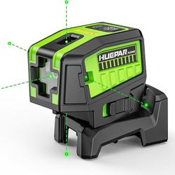 HUEPAR 5 Point Self Leveling Laser Alignment Tool with Plus Mode (98-165Ft)