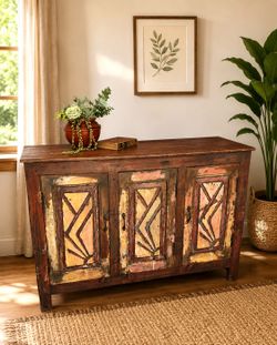 Credenza Buffet solid wood media cabinet heavy