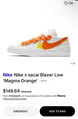 Nike x sacai Blazer Low 'Magma Orange' sneaker