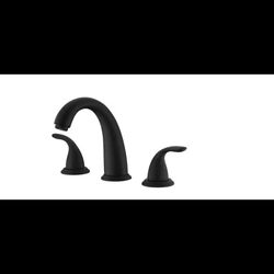 SUMERAIN Traditional 2-Handle Deck Mount Roman Tub Faucet in Matte Black S2142DS