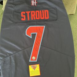 CJ STROUD SIGNED HOUSTON TEXANS QB AUTOGRAPHED NIKE FOOTBALL JERSEY w/COA XL 608