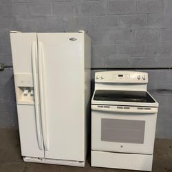 33” WHITE SET FRIDGE AND STOVE REFRIGERATOR NEVERA HELADERA FRIO REFRIGERADOR GOOD CONDITION DELIVERY 🚚 FREE WARRANTY 100 DAYS