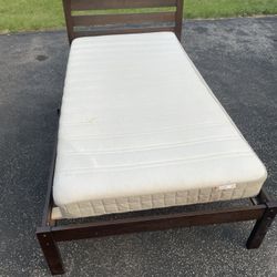 Twin Sized Bed Frame And Mattress Set 