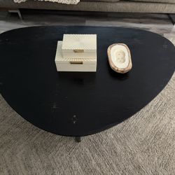 Mid-Century Modern Black Triangular Coffee Table