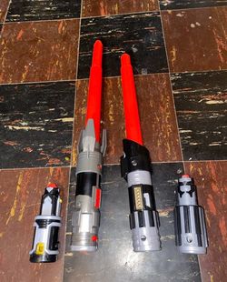 Star Wars Lightsaber Forge Darth Vader maul Extendable Red Lightsaber lot