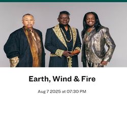 3 Earth Wind And Fire Tickets Ravinia 8/7