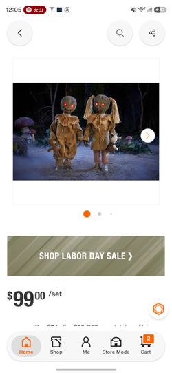 Halloween Scarecrow Couple Decoration Set