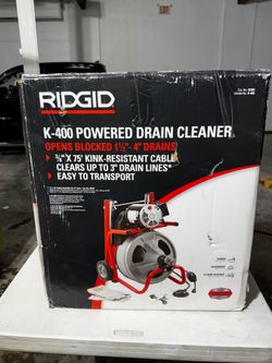 RIDGID K-400 Powered Drain Cleaner — 3/8” x 75’ Cable