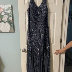 Formal Blue Sequin Dress