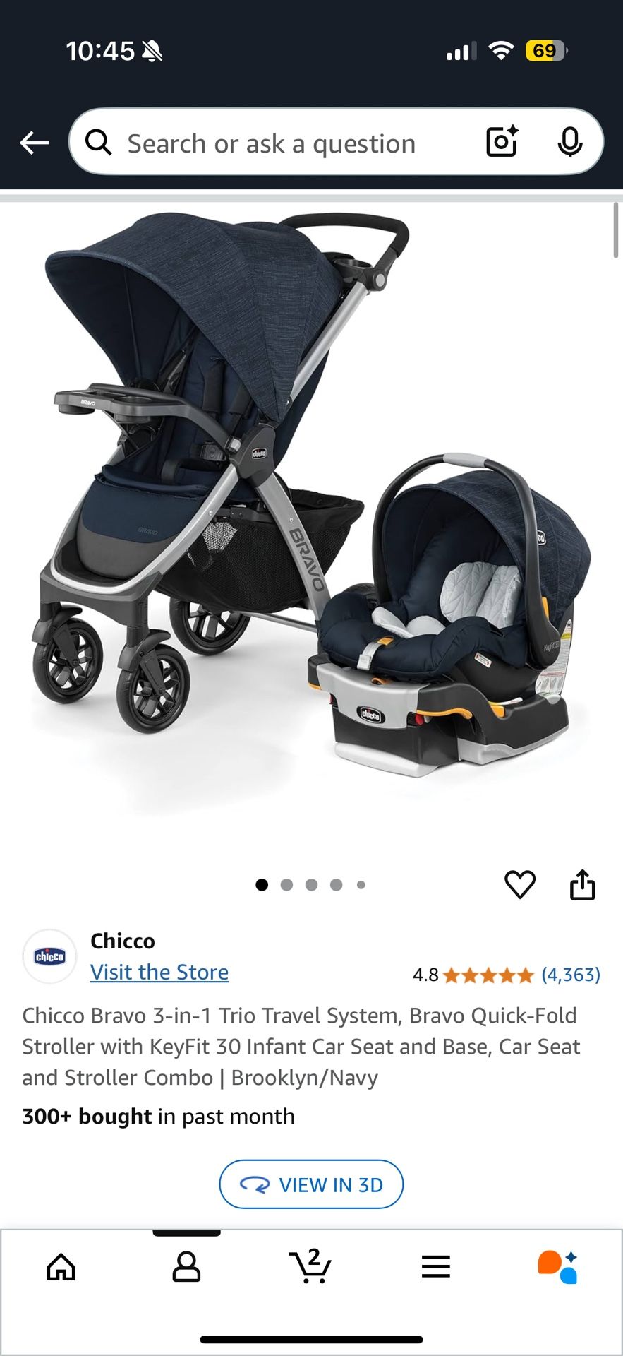 Chicco bravo Stroller And Car Seat Set