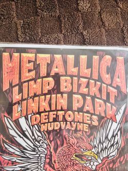 2003 original Metallica, Limp Bizkit concert poster, good condition!