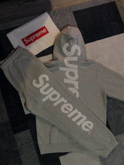 Supreme Grey Hoodie and Sweatpants Set