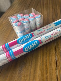 Gender Reveal Confetti Cannons (Blue)