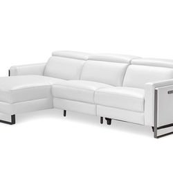 Leather White sofa 
