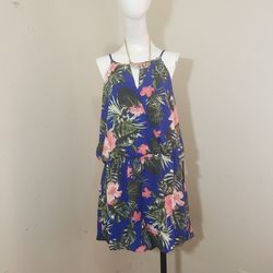 J for justify royal blue spaghetti straps floral dress size XL