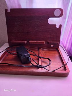 Wooden charger organizer