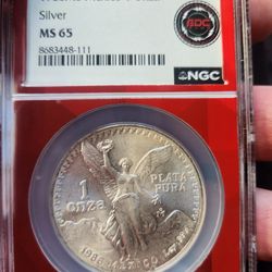 1986 Libertad I Oz Silver Ms65