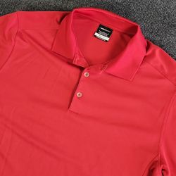 Men’s Red Nike Golf Shirt Dri-Fit SZ L Polo