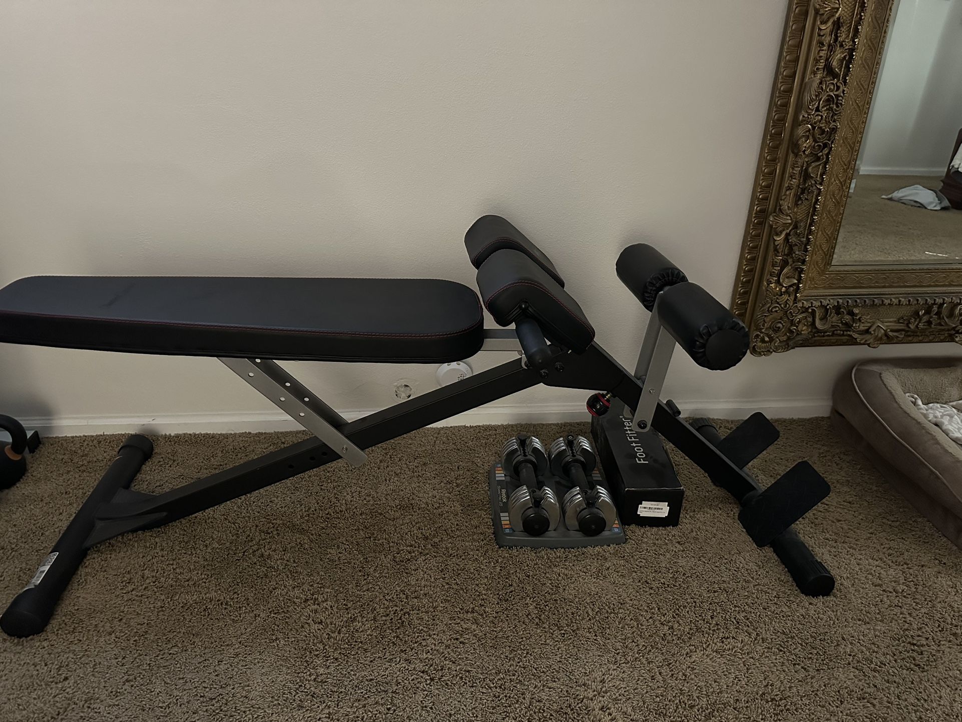 Adjustable Workout Bench With Adjustable Dumbbells