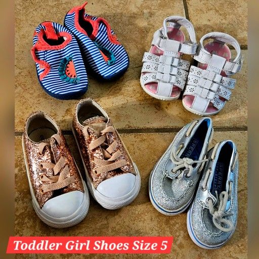 Lot Of 4 Toddler Girl Shoes Size 5