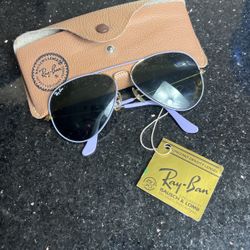Ray-Ban Aviators (Light Purple, Gold)