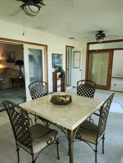 Granite top table with 4 chairs